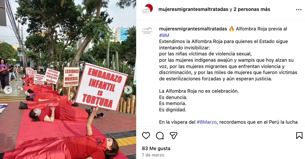 Artivismo alfombra roja Perú 2026 8M Artivismo Perú Alfombra Roja 8M 2026